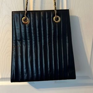 Zenith Black leather evening bag